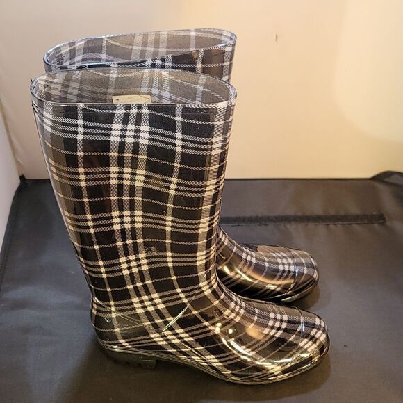 ASGARD WOMEN'S MID CALF RAIN PRINTED WATERPROOF RUBBER BOOTS - Picture 4 of 16